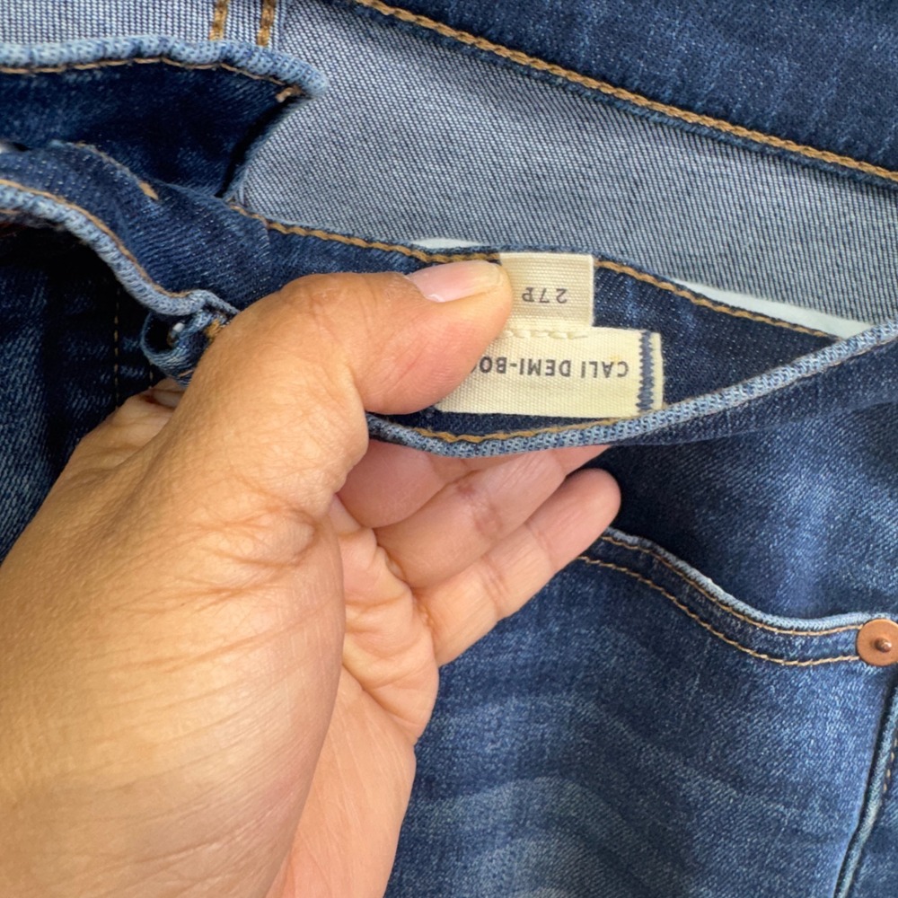 Madewell Cali Demi-Boot Jeans 27P Blue High Rise Petite Cropped Flare - Picture 8 of 9